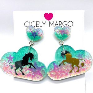 Cloud Unicorn Statement Earrings